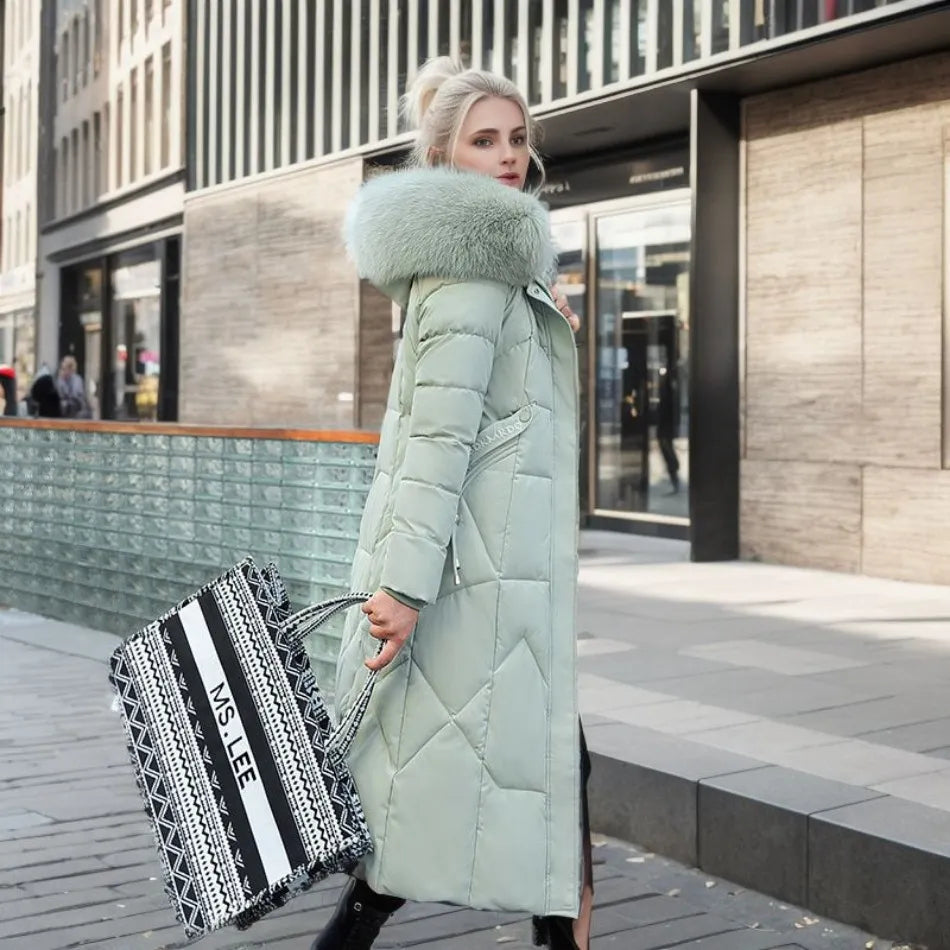 Bella | Women Winter Puffer Coat with Hood Trim