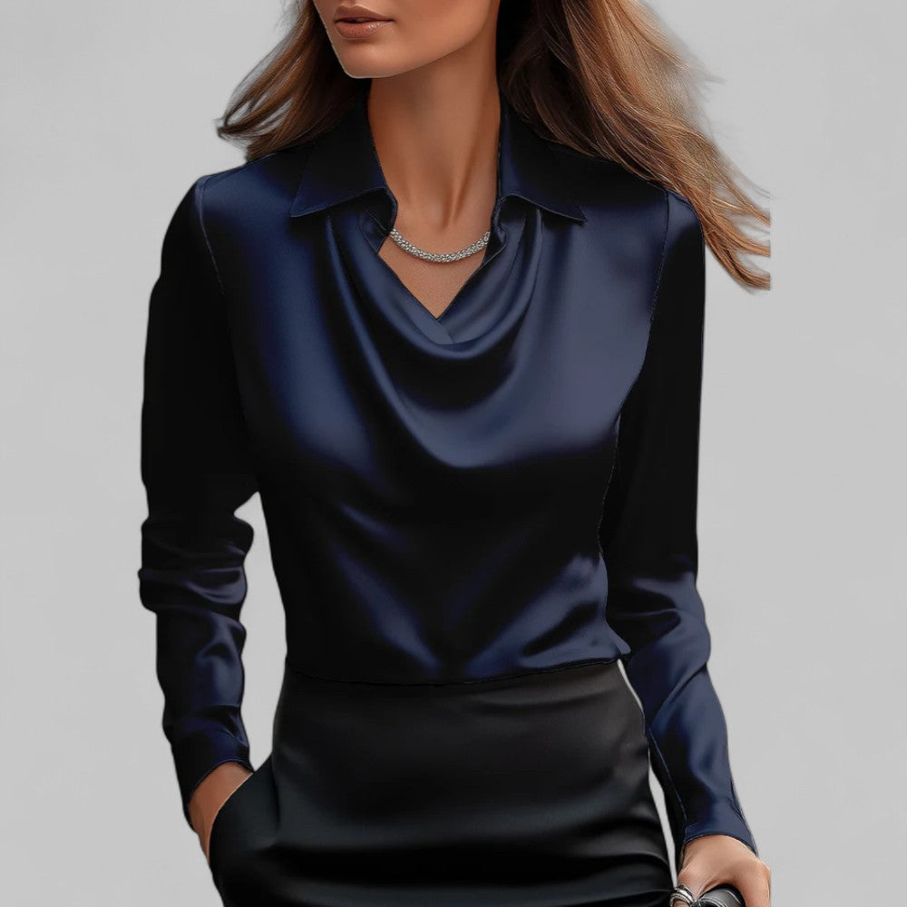 Scarlett | Women’s Elegant Long Sleeve Satin Blouse