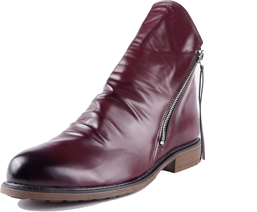 Daniel | Men’s Brown Leather Zip Boots for Casual Wear