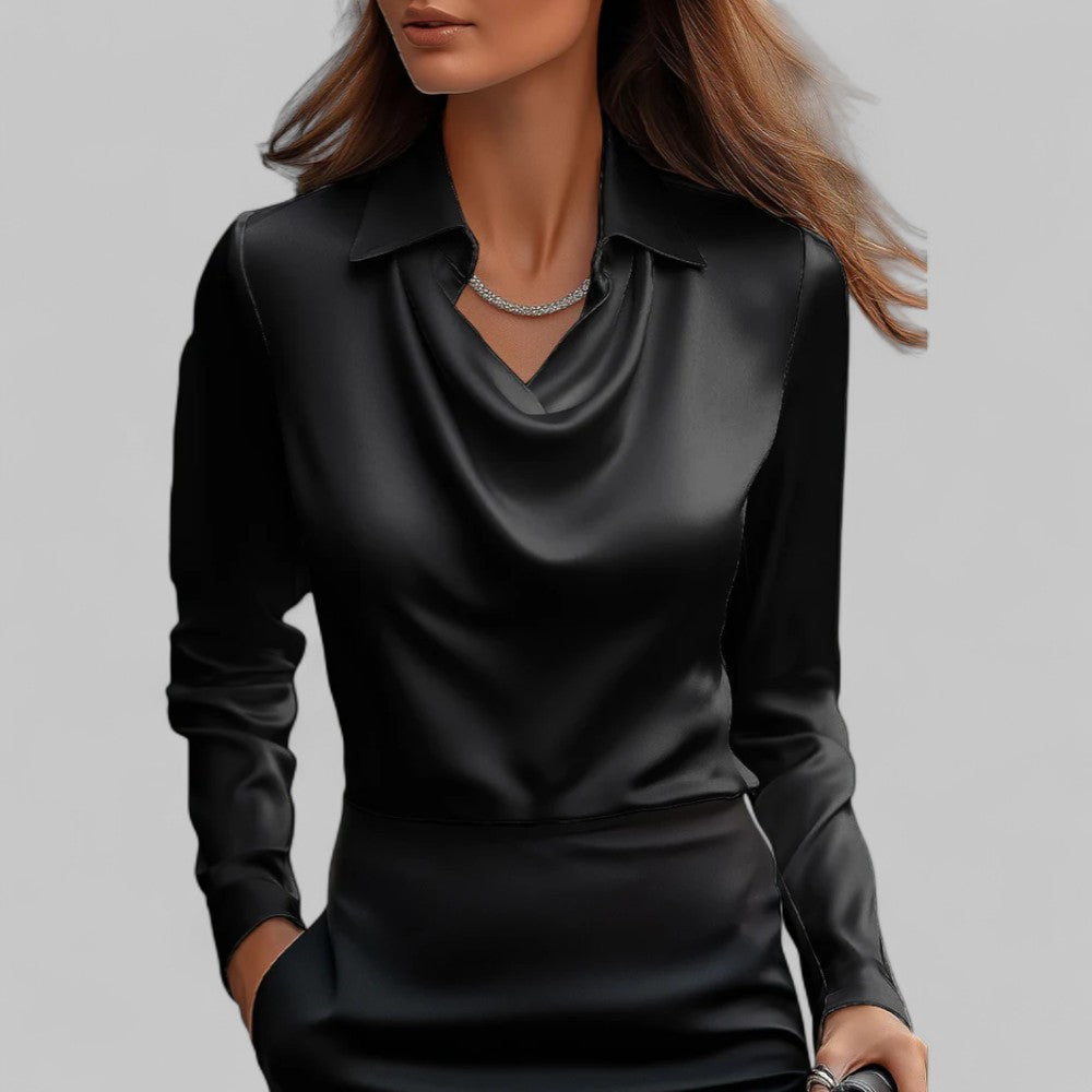 Scarlett | Women’s Elegant Long Sleeve Satin Blouse
