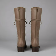 Damien | Women’s Lace-Up Knee-High Boots with Block Heel