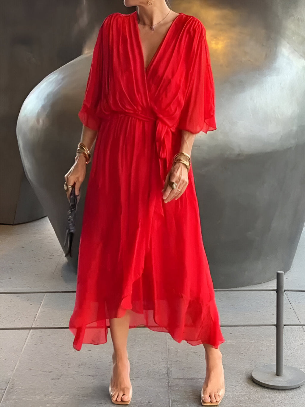 Margery | Elegant Chiffon Midi Dress