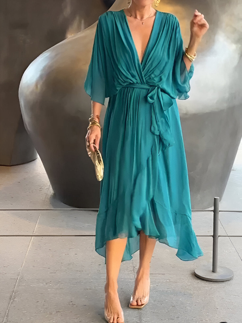 Margery | Elegant Chiffon Midi Dress