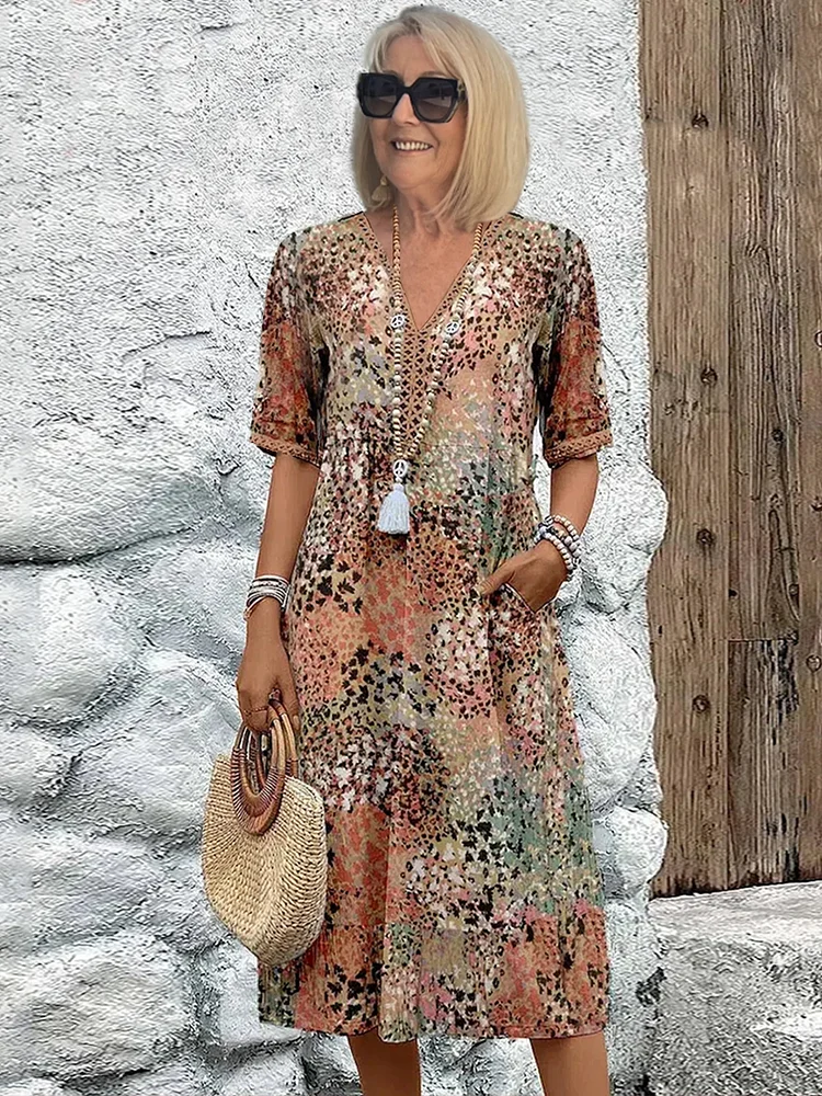 Samantha | Elegant Floral Midi Dress