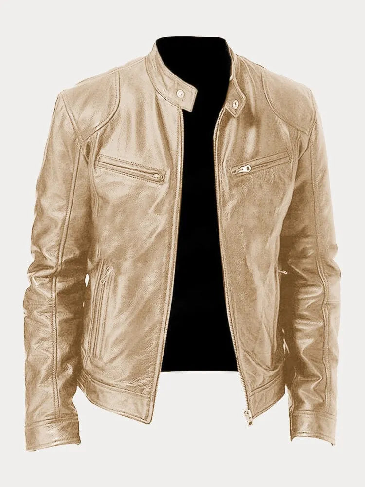 Elijah | Men’s Classic Zip-Up Moto Style Jacket