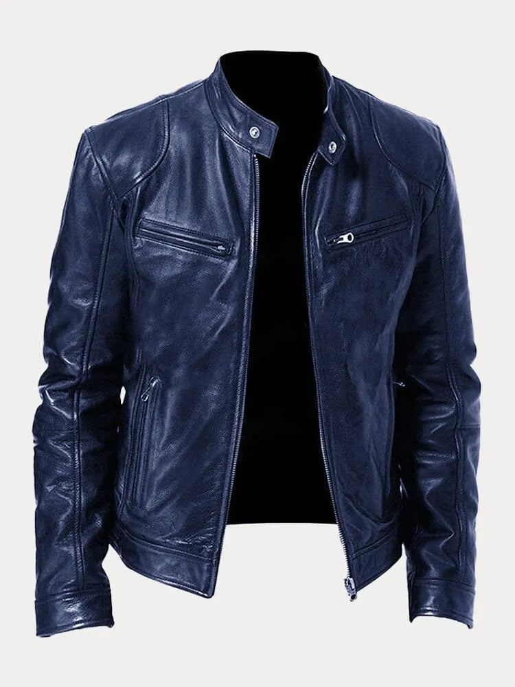 Elijah | Men’s Classic Zip-Up Moto Style Jacket