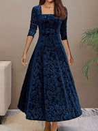 Bethany | Women’s Graceful Floral Design Midi Dress