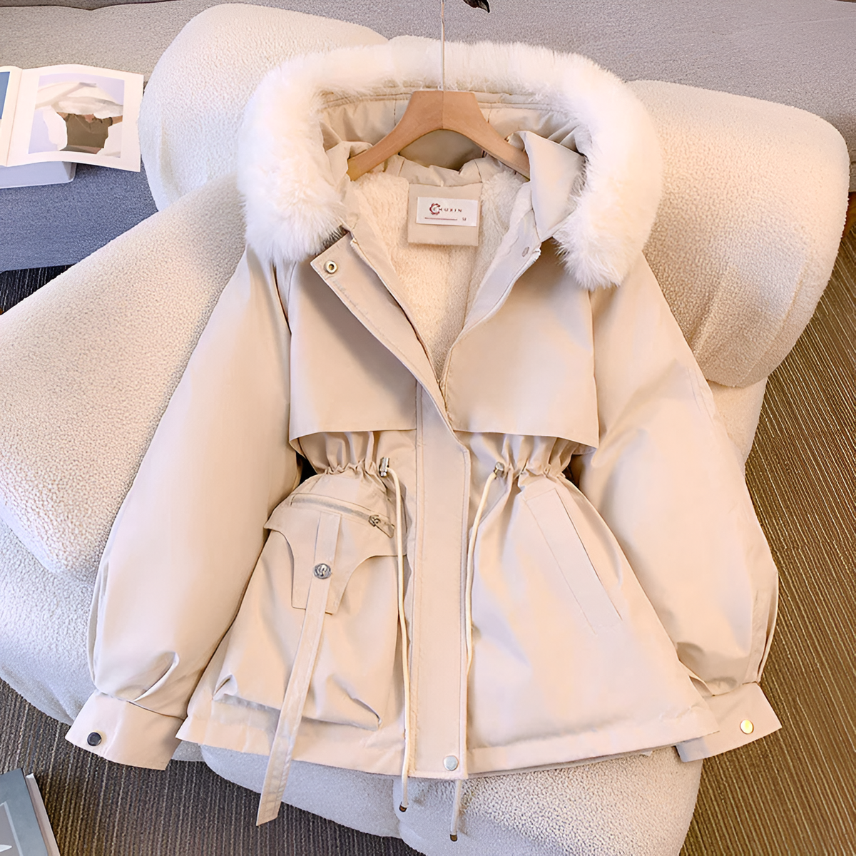 Rachel | Women’s Casual Drawstring Waist Winter Coat